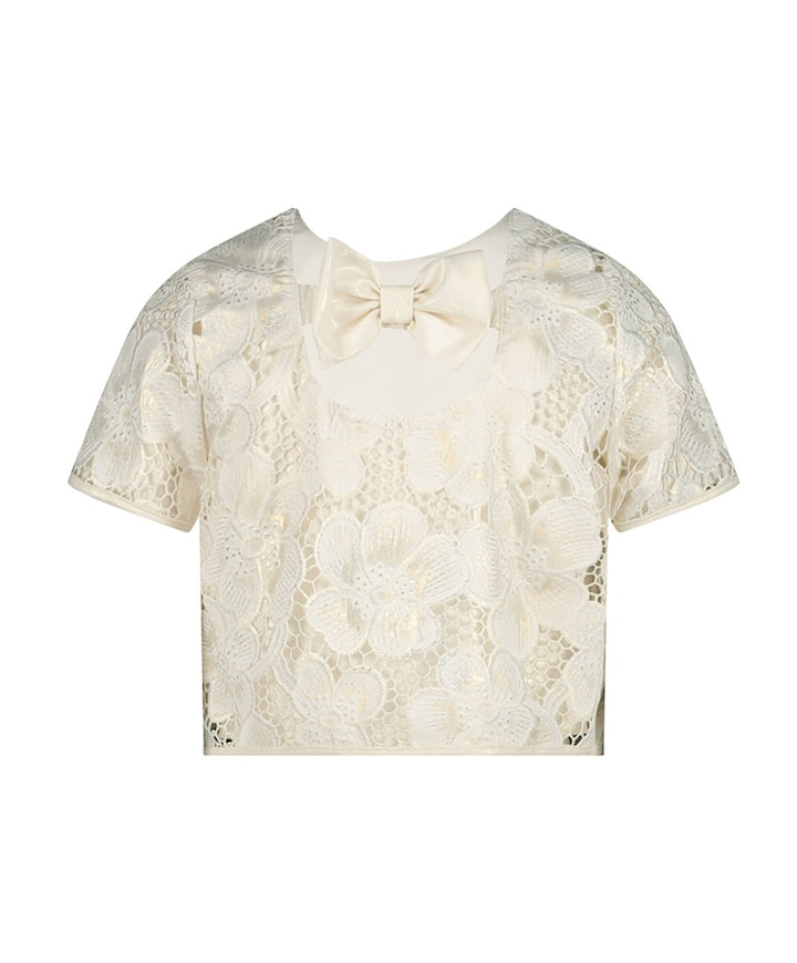 Meisjes blouse lange mouw ecru