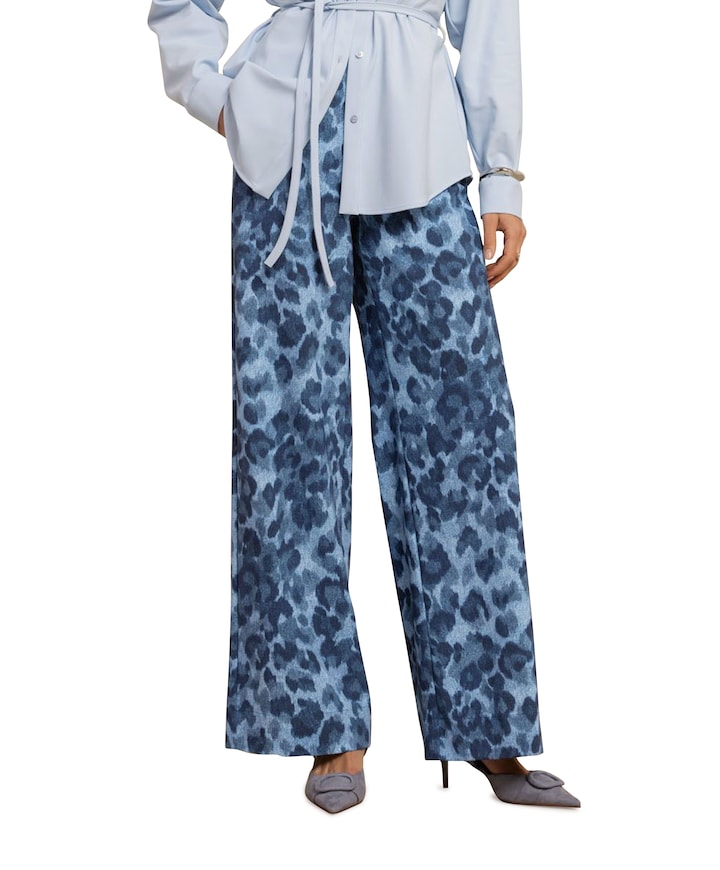 Lexie leopard dames broek blauw