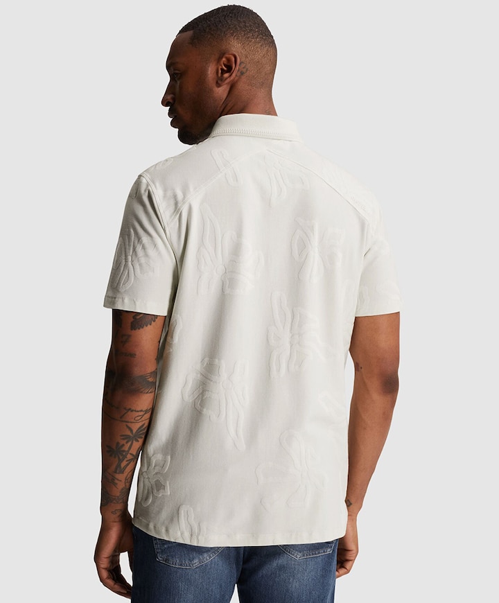 Heren polo ecru
