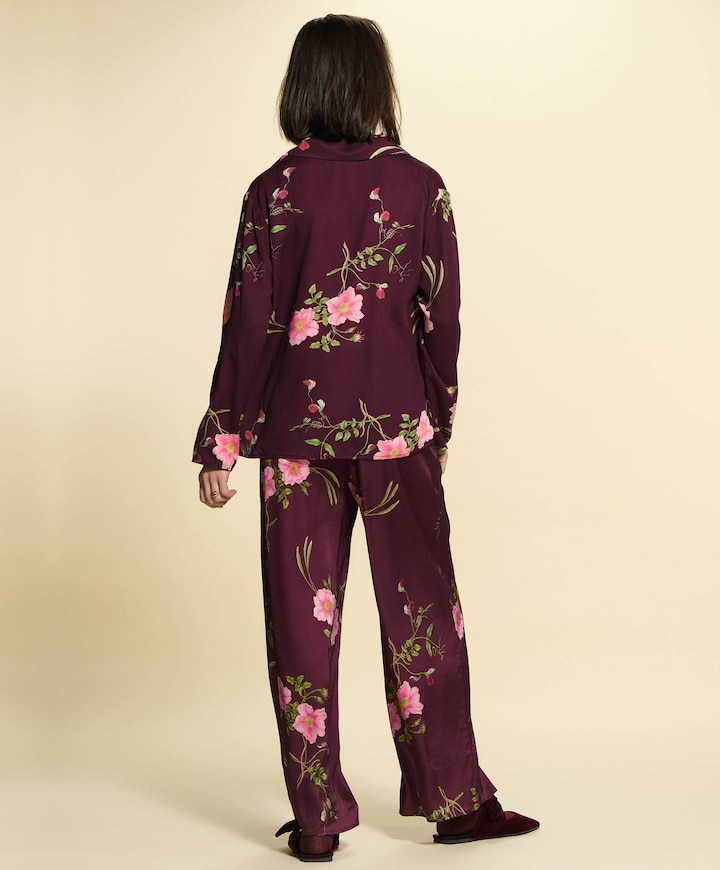Dames pyjamatop bordeaux