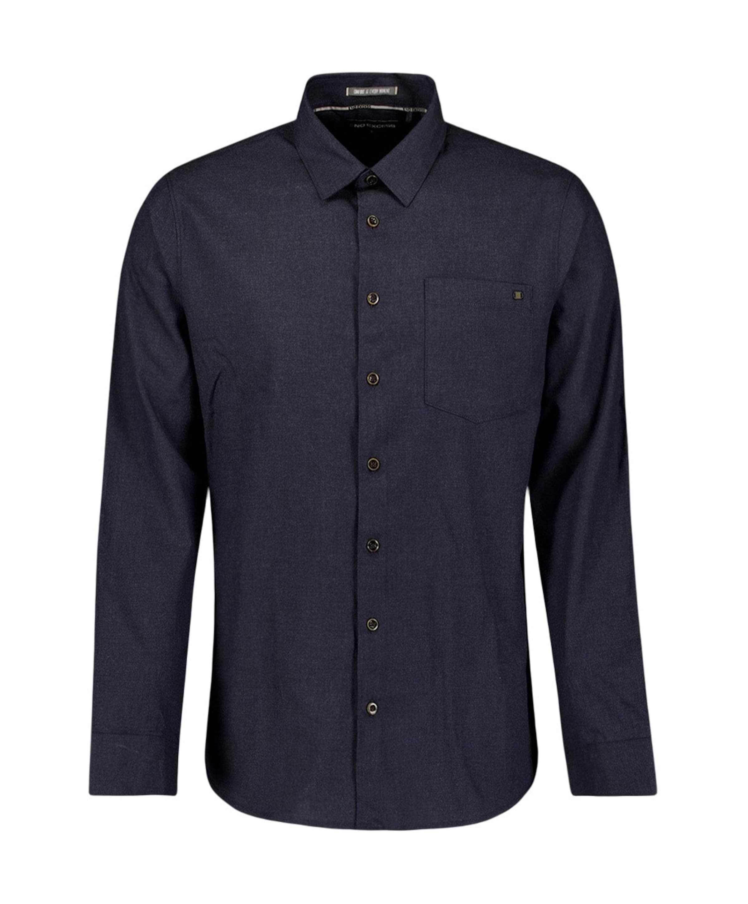 Heren overhemd lange mouw blauw