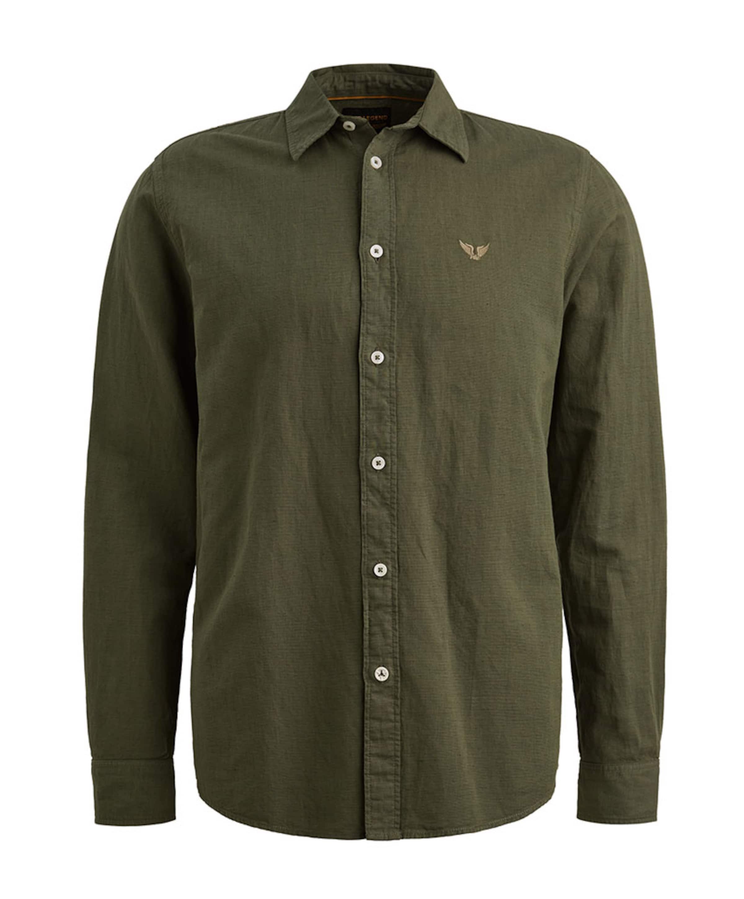 Heren overhemd lange mouw groen