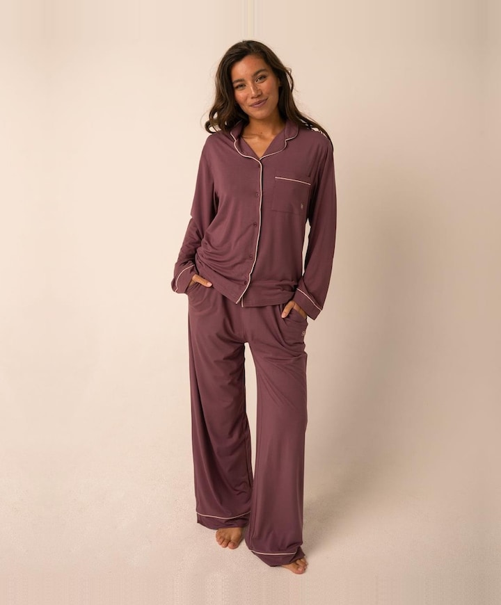 Dames pyjamaset bordeaux
