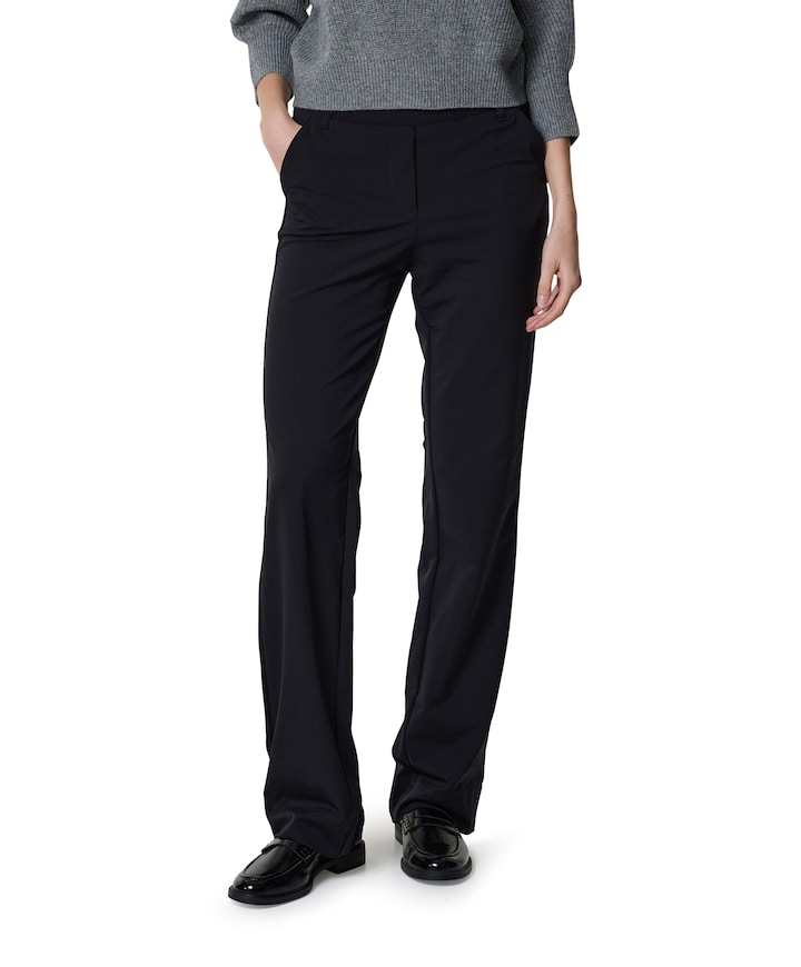 Wide leg travel broek zwart