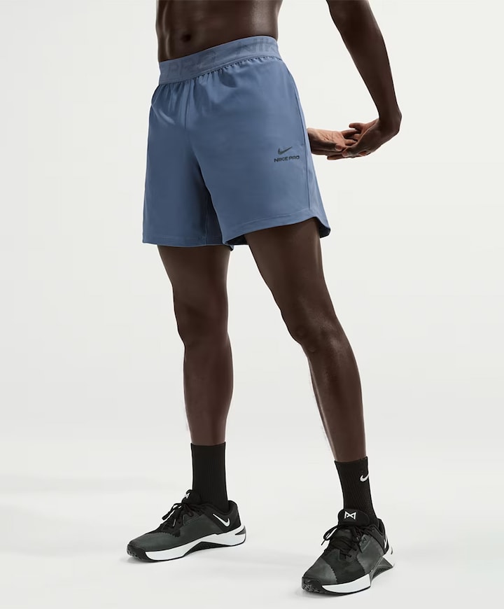 Nike Pro Training Men's 6i Dri-fit heren short blauw