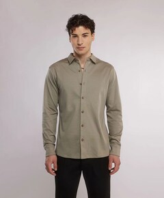 Heren overhemd lange mouw groen