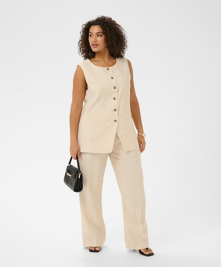 Dames gilet beige