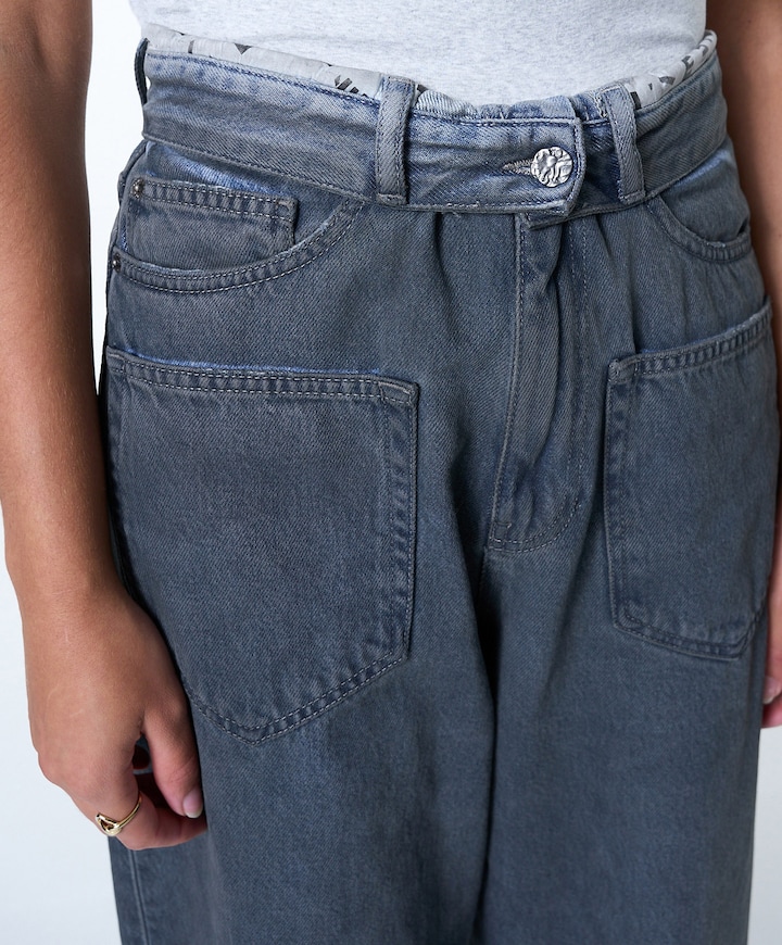 Flip Waist Pocket Tall Black jeans zwart