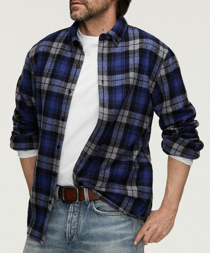 Heren overshirt blauw