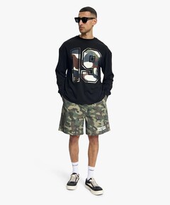 Croyez Relaxed Camo Shorts heren korte broek groen
