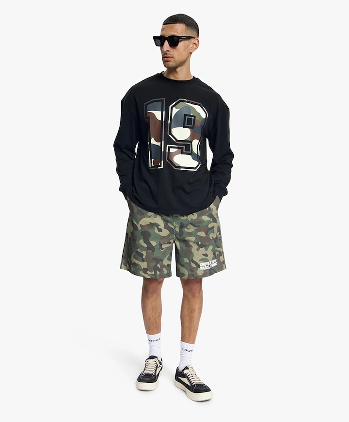 Croyez Relaxed Camo Shorts heren korte broek groen
