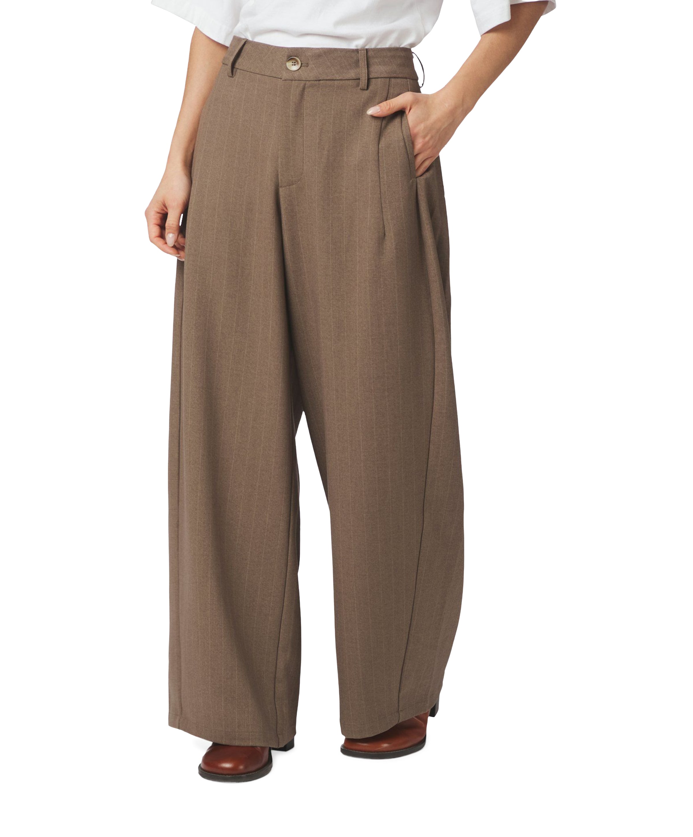Essiall Pinstripe dames broek beige