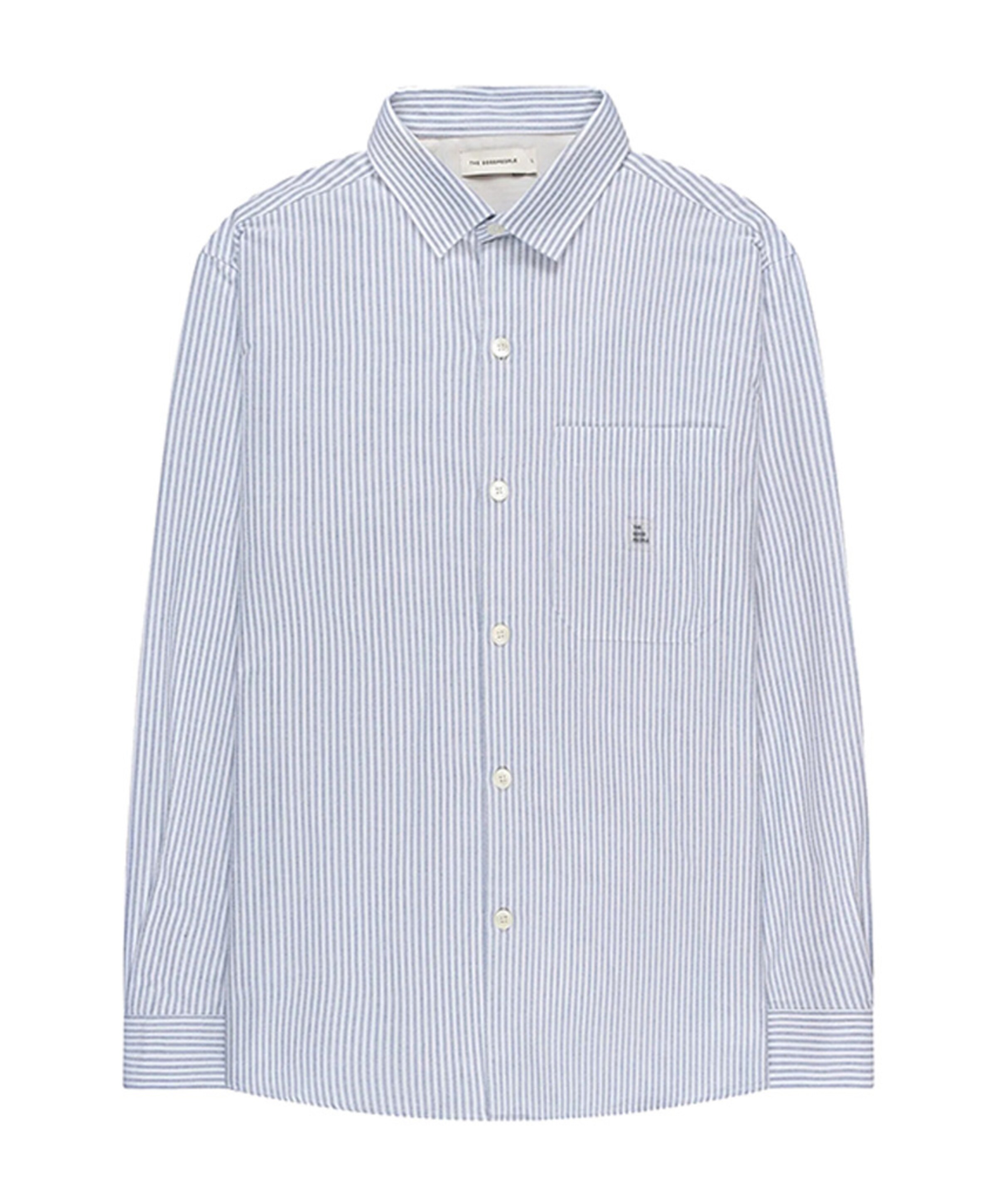 Heren overhemd lange mouw blauw