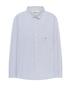 Heren overhemd lange mouw blauw