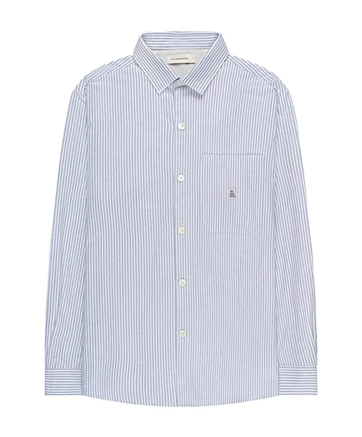 Heren overhemd lange mouw blauw