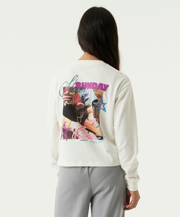 Meisjes longsleeve ecru