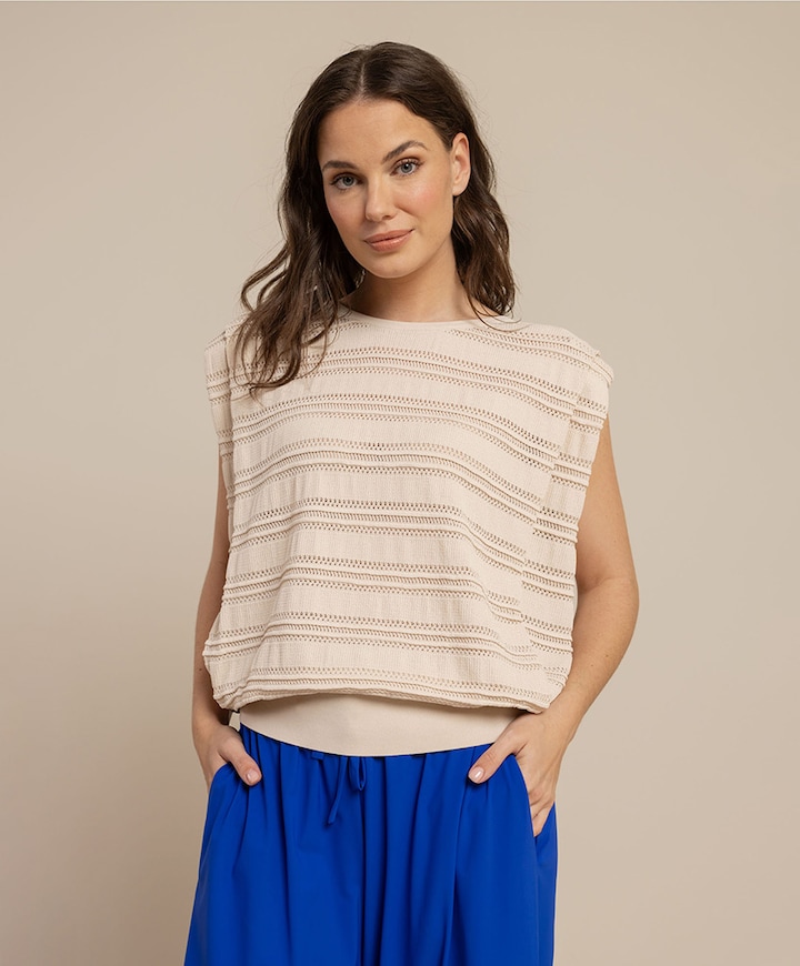 Dames top beige