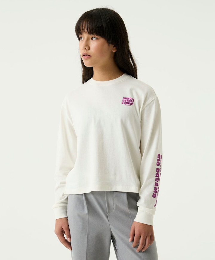 Meisjes longsleeve ecru