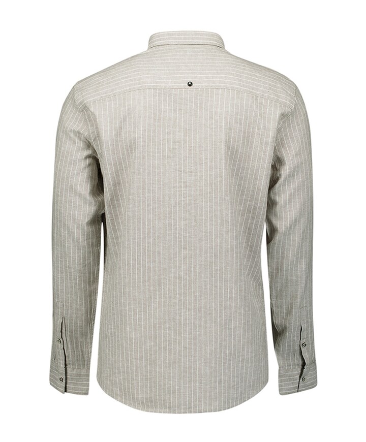 Heren overhemd lange mouw beige