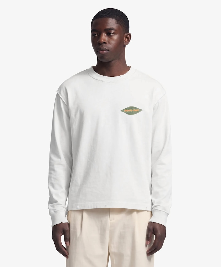Heren longsleeve ecru