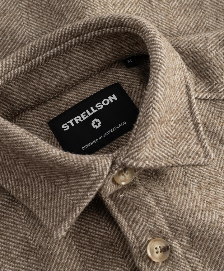 Heren overshirt beige