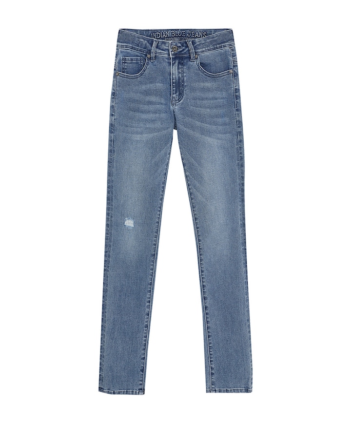 2681 Straight Fit Damage jeans blauw