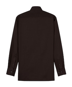 Heren overhemd lange mouw bruin