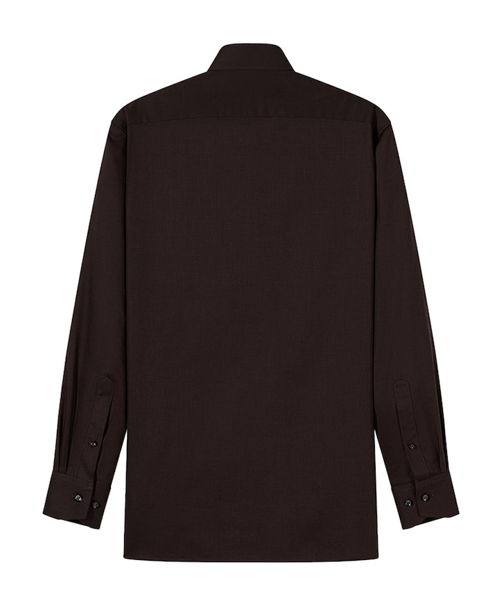 Heren overhemd lange mouw bruin