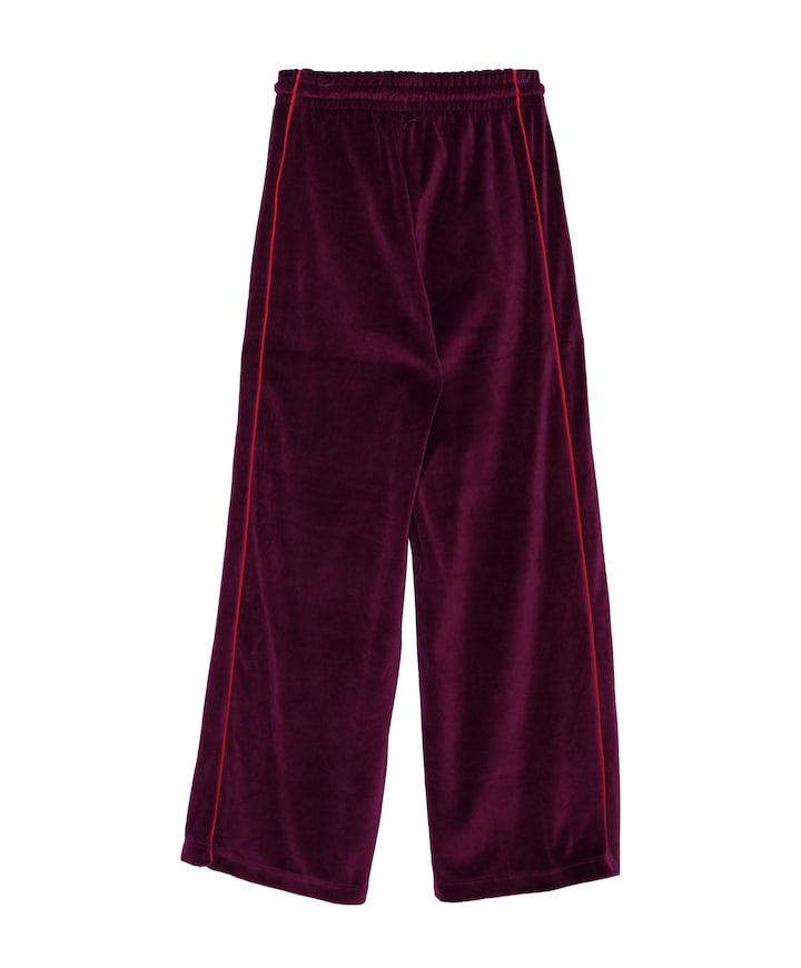 VELVET WIDE LEG PIPING meisjes broek paars