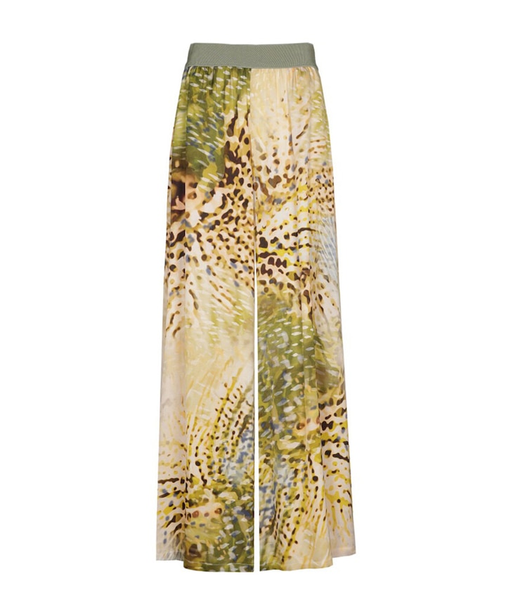 viscose bedrukt recht dames broek multicolor