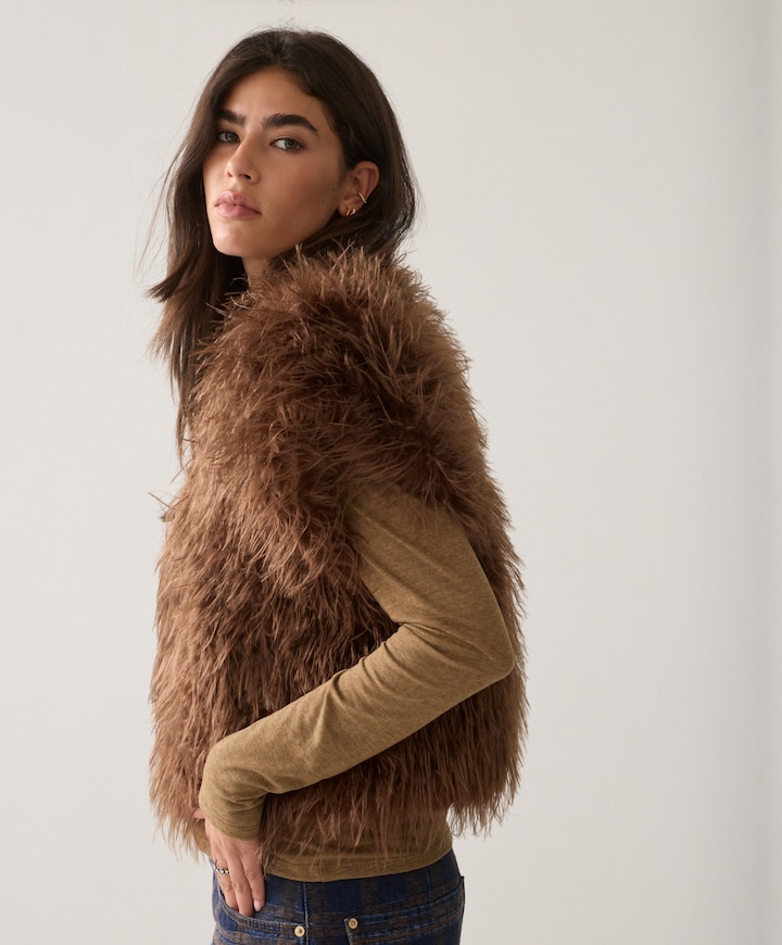 Dames gilet bruin