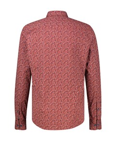 Heren overhemd lange mouw rood