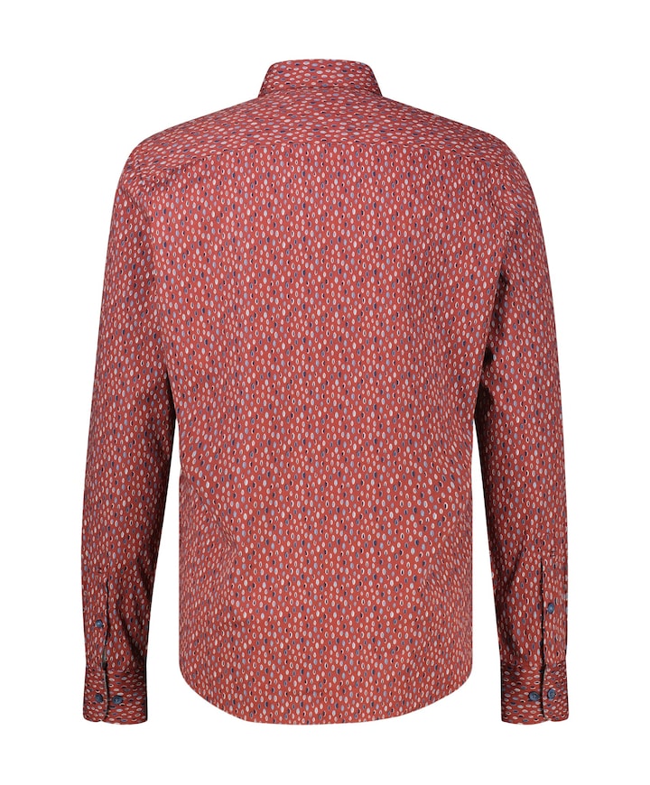 Heren overhemd lange mouw rood