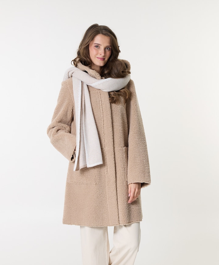 Dames omkeerbare jas beige