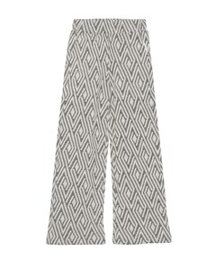 jacquard black/white meisjes broek zwart