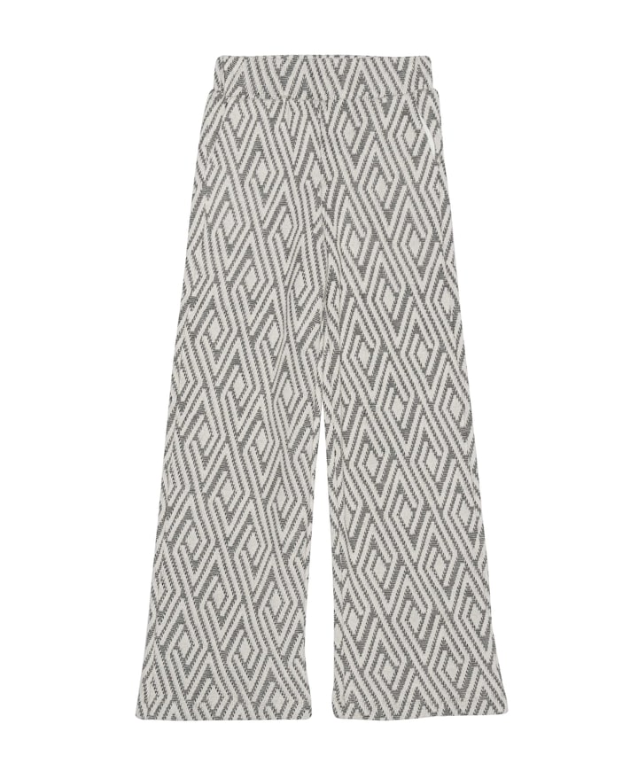 jacquard black/white meisjes broek zwart