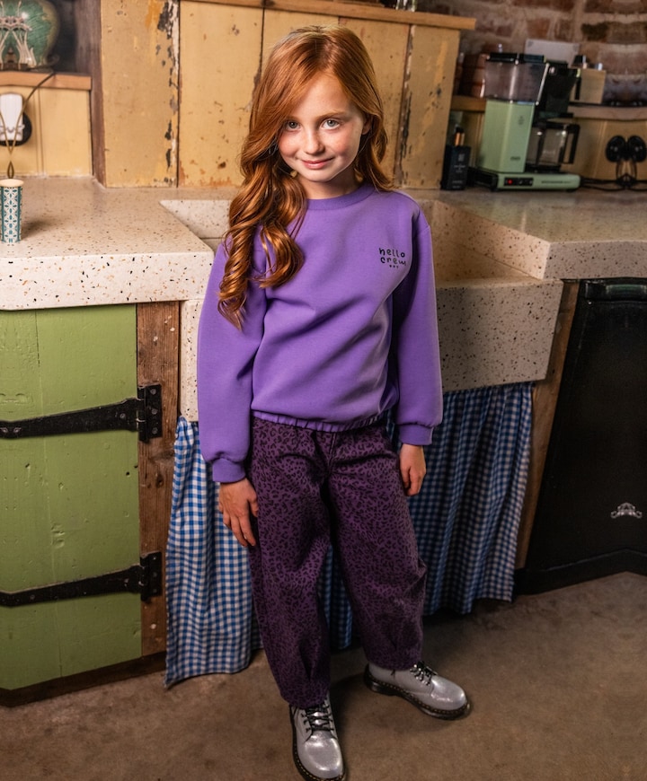 Little leopard meisjes jeans paars