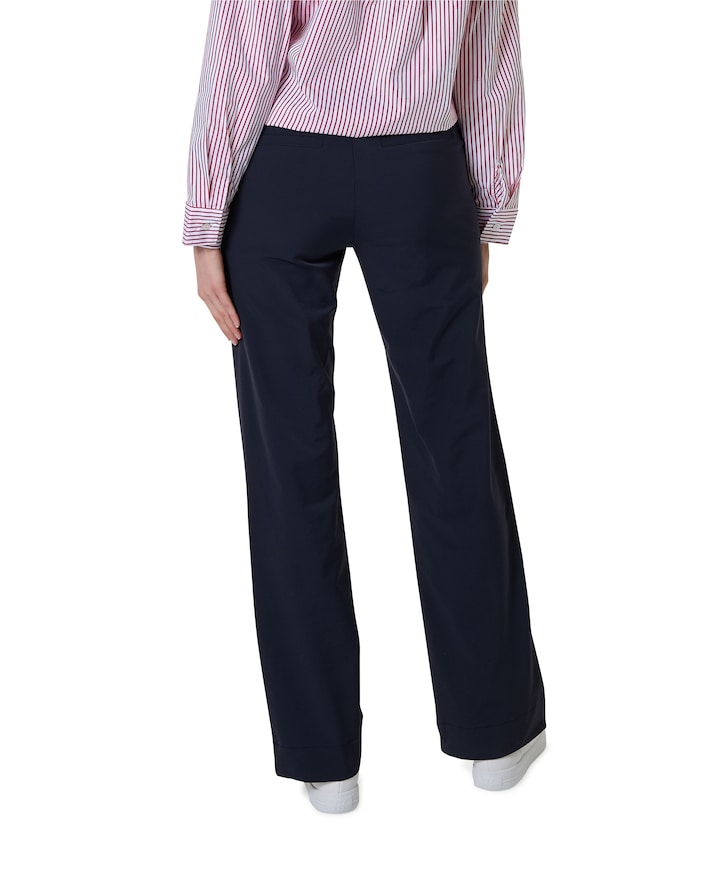 Wide leg travel dames broek blauw