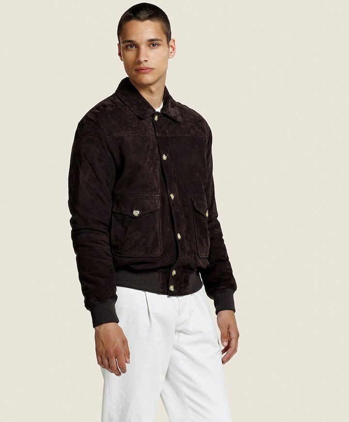 Heren leren jas bruin