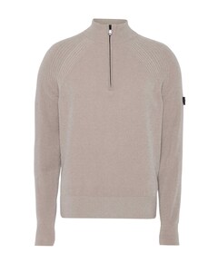 Heren trui met rits beige