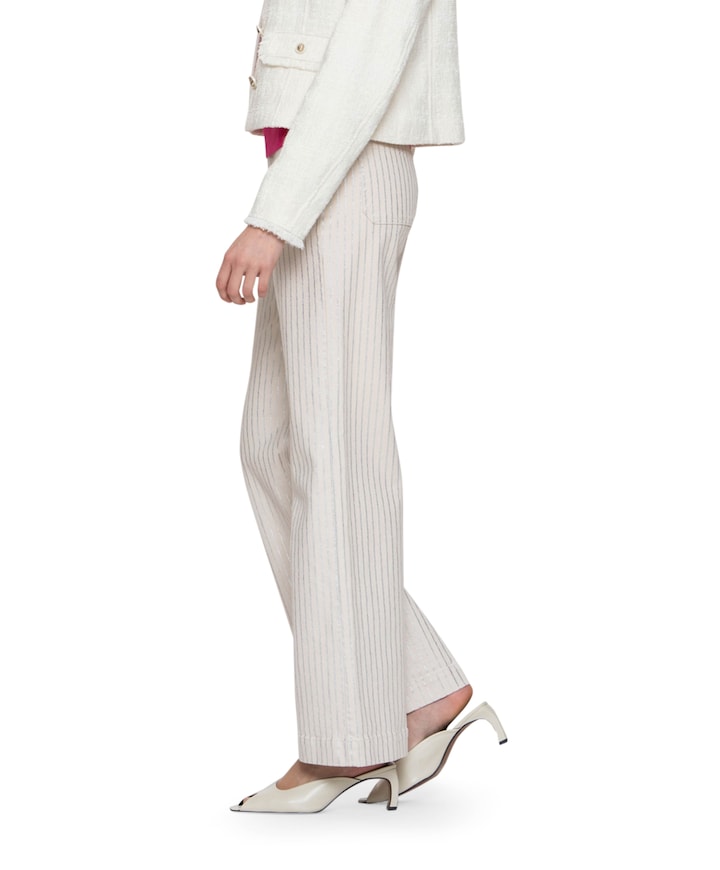 Silver stripe dames jeans ecru