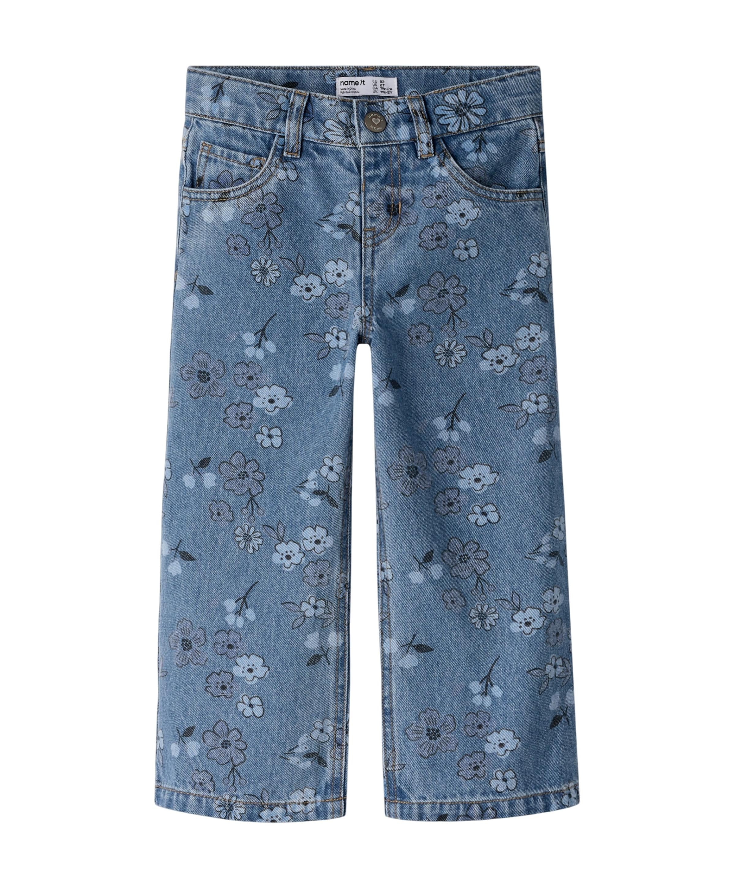 NMFROSE WIDE AOP 2633-IM meisjes jeans blauw