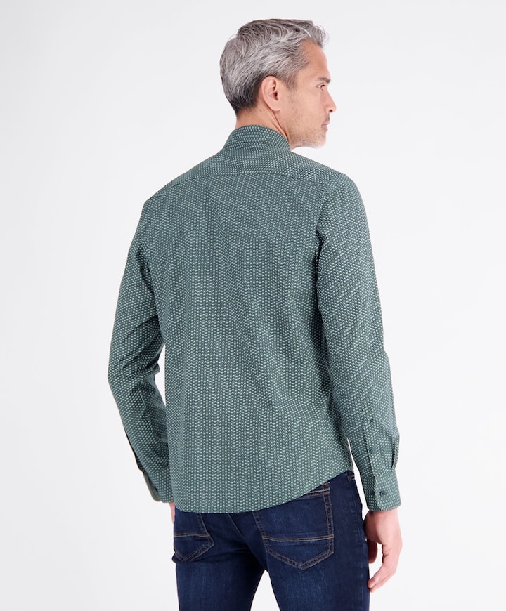 Heren overhemd lange mouw groen