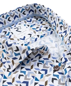 Heren overhemd lange mouw blauw