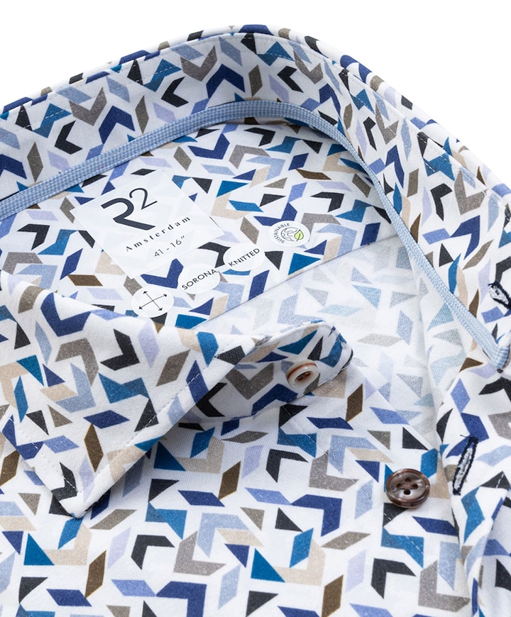 Heren overhemd lange mouw blauw