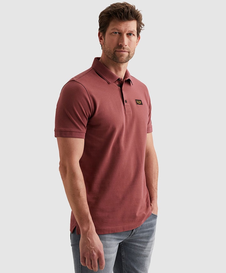 Heren polo bordeaux