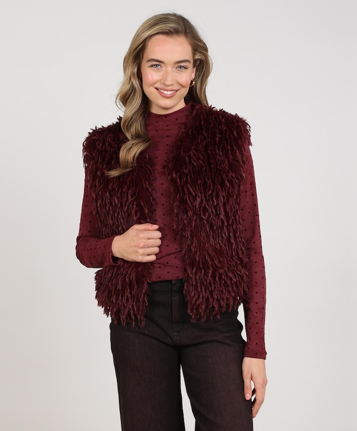 Dames gilet bordeaux