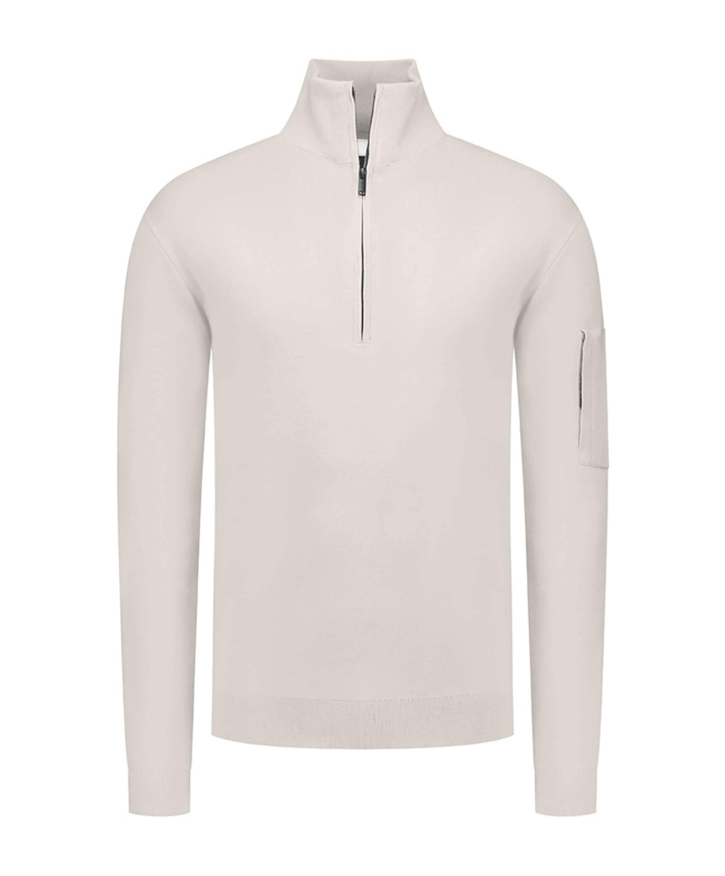 Heren trui met rits beige