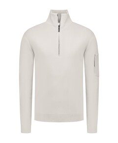 Heren trui met rits beige