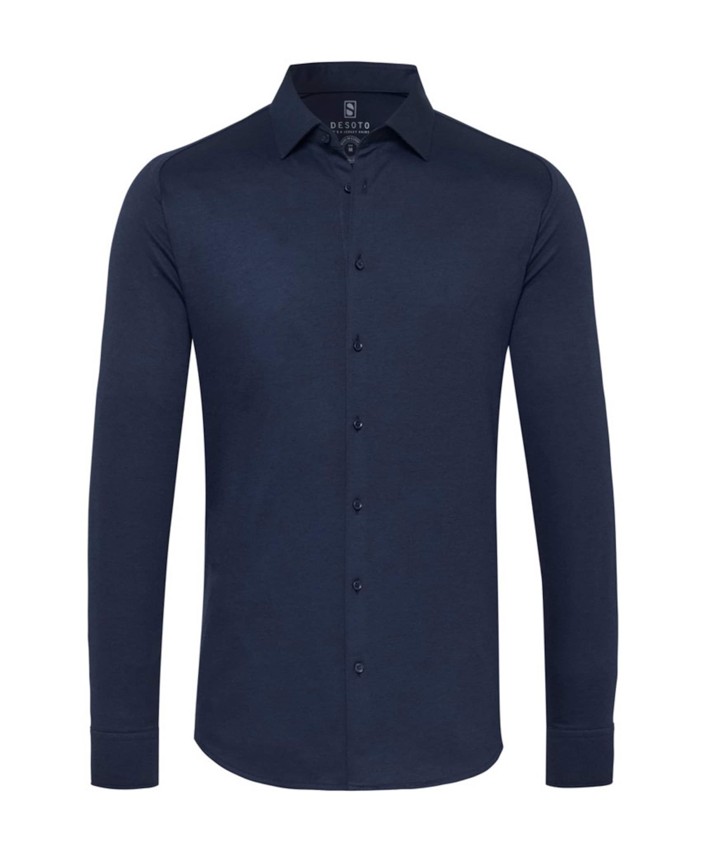 Heren overhemd lange mouw blauw